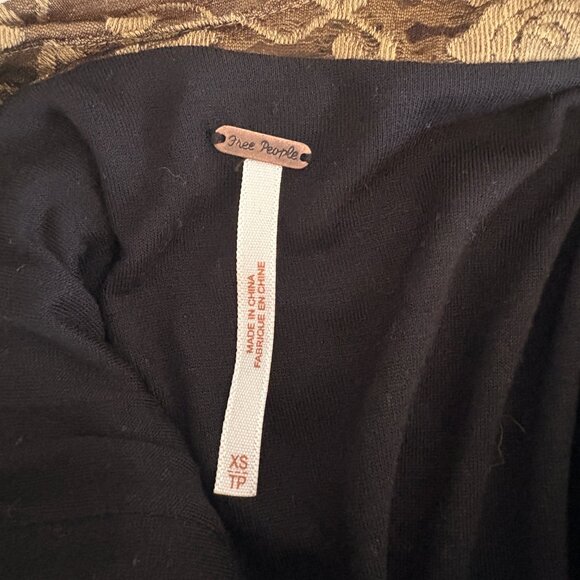 Free People Vintage 2010s Ruched Dress | Gold Floral | Open Back - Picture 4 of 5